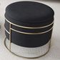 Rta Products Elegant Storage Ottoman with Gold Frame in Black, , large