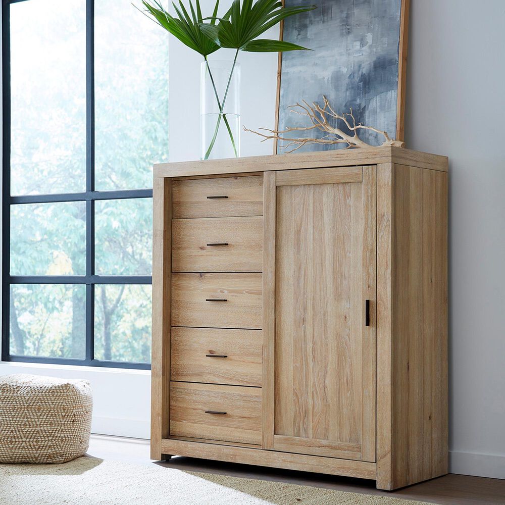Riva Ridge Modern Loft 5 Drawer Chest in Khaki, , large