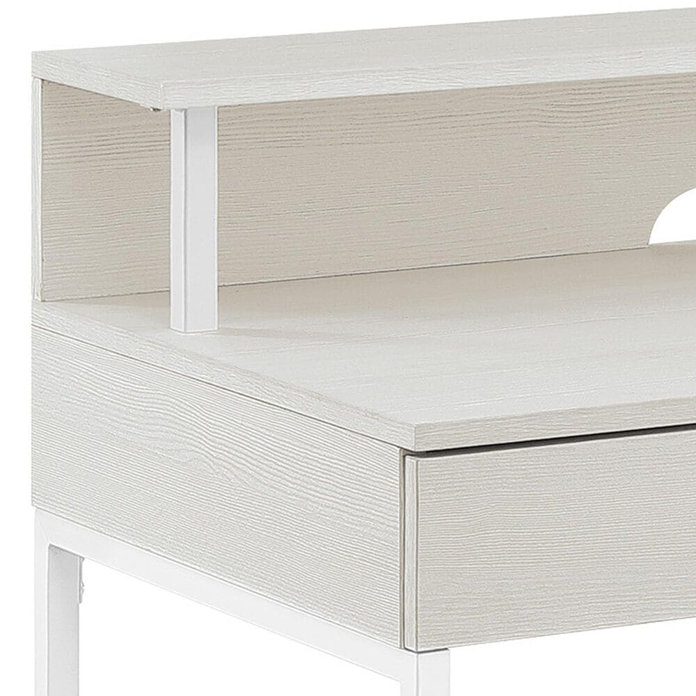 Valor Living Contempo Writing Desk with Shelf Hutch in White Oak and White, , large
