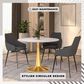 Leisuremod Leisuremod Bristol 35 round dining table Gold Base With White Top, , large