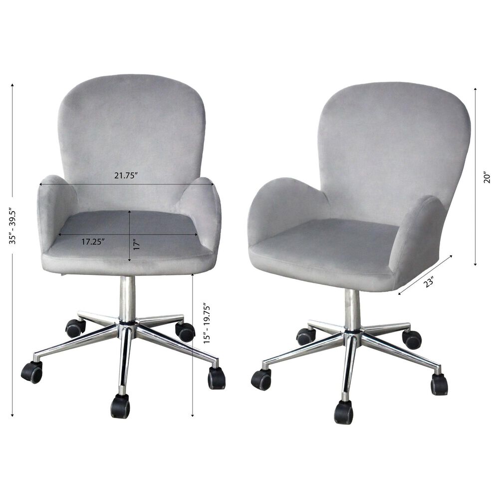 Impressions Vanity Colette Swivel Vanity Chair with Black Cushion in Silver Chrome, , large