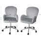Impressions Vanity Colette Swivel Vanity Chair with Black Cushion in Silver Chrome, , large