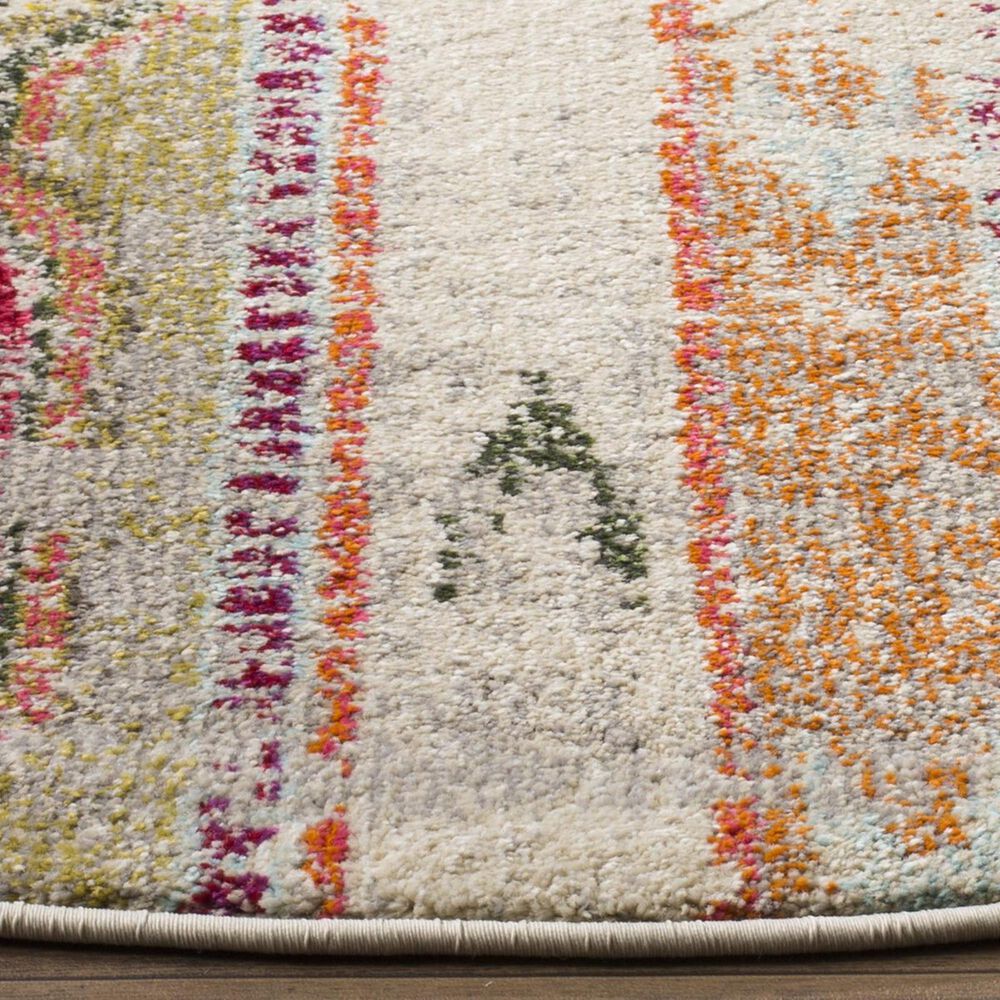 Safavieh Monaco MNC222G-5R 5&#39; Round Light Grey/Multi Area Rug, , large