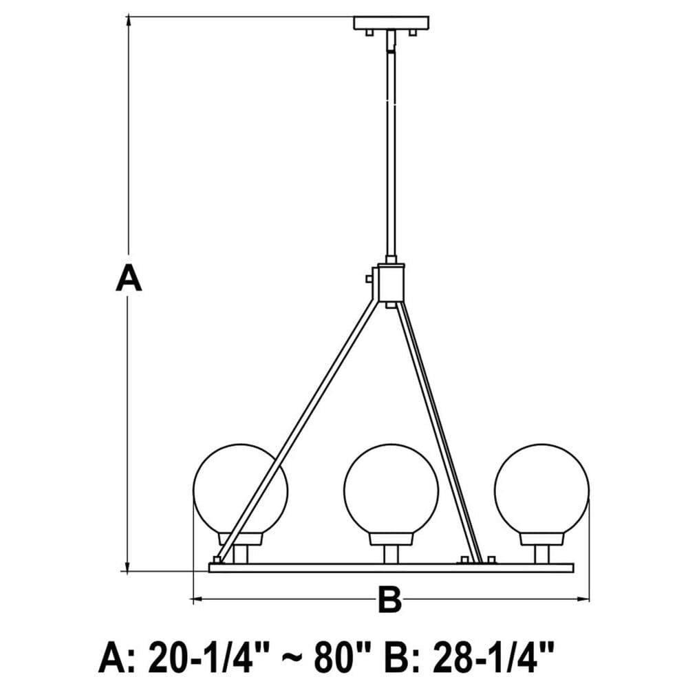 Vaxcel Lander 6-Light Chandelier in Matte Black, , large