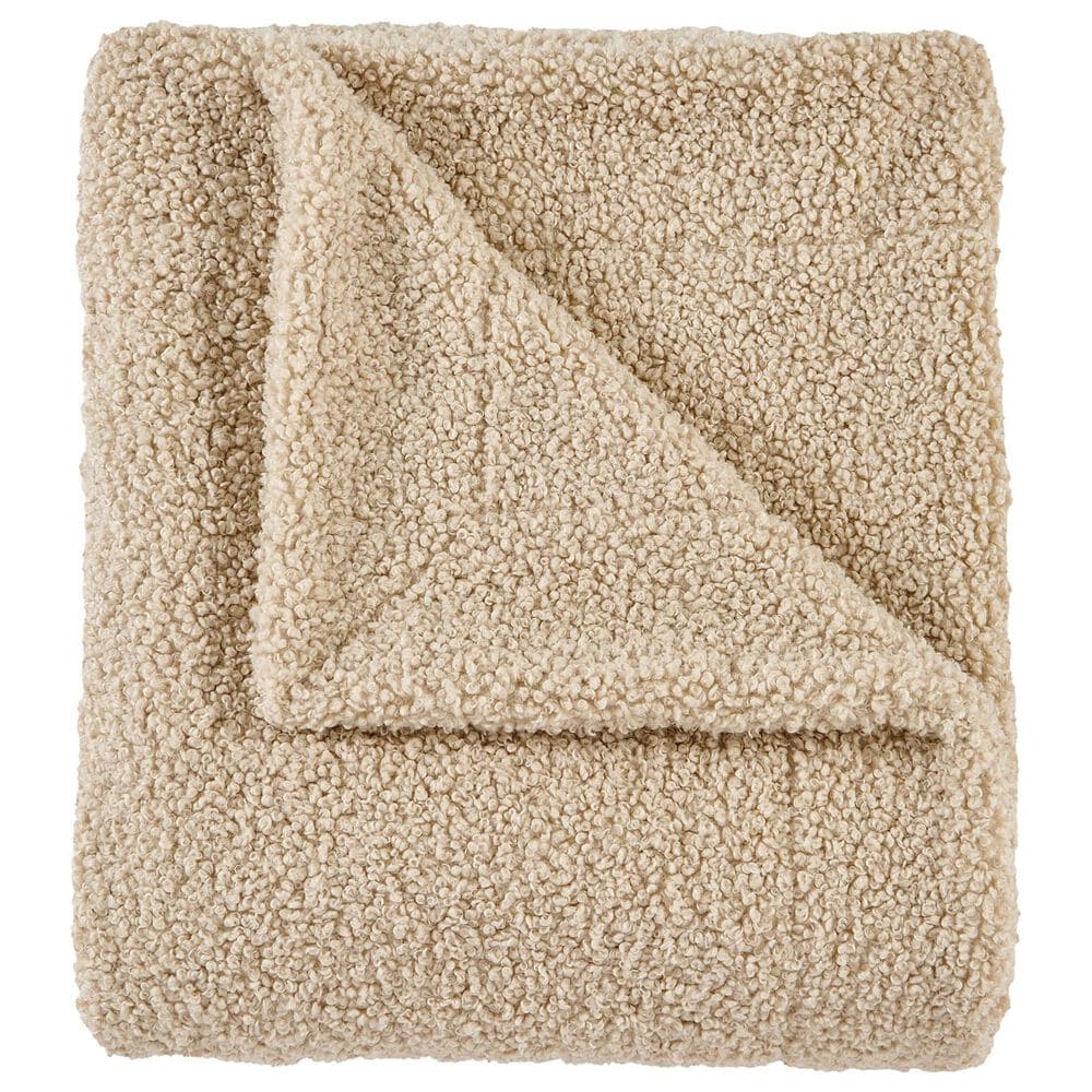 HiEnd Accents Teddy 50" x 60" Throw Blanket in Cream, , large