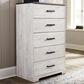 Ashley Shawburn 5-Drawer Chest in Whitewash and Charcoal Gray, , large
