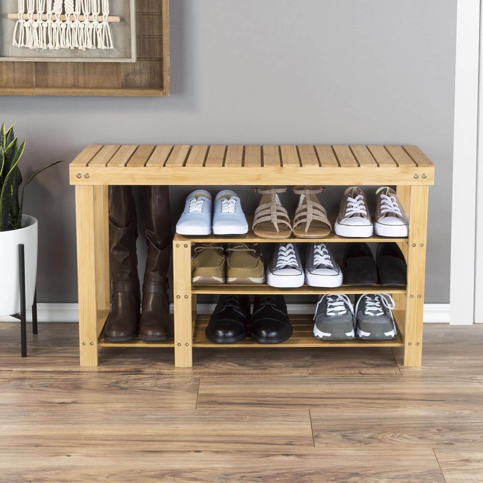 Wooden shoe rack 3 tier hot sale