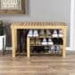 Timberlake Lavish Home 3 Tiers Bamboo Shoe Rack Bench in Bamboo, , large