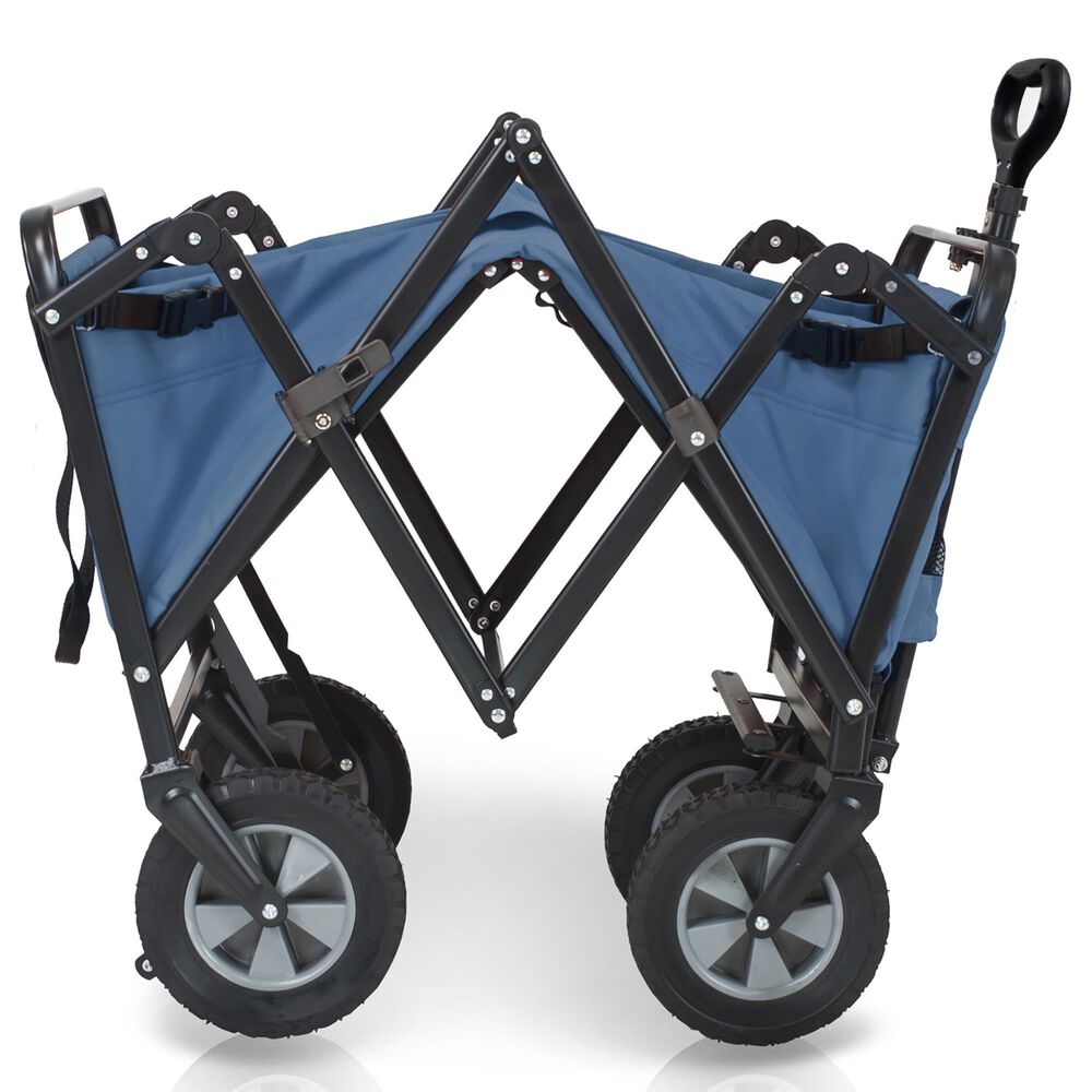Wonderfold Utility Folding Wagon with Stand in Blue, , large
