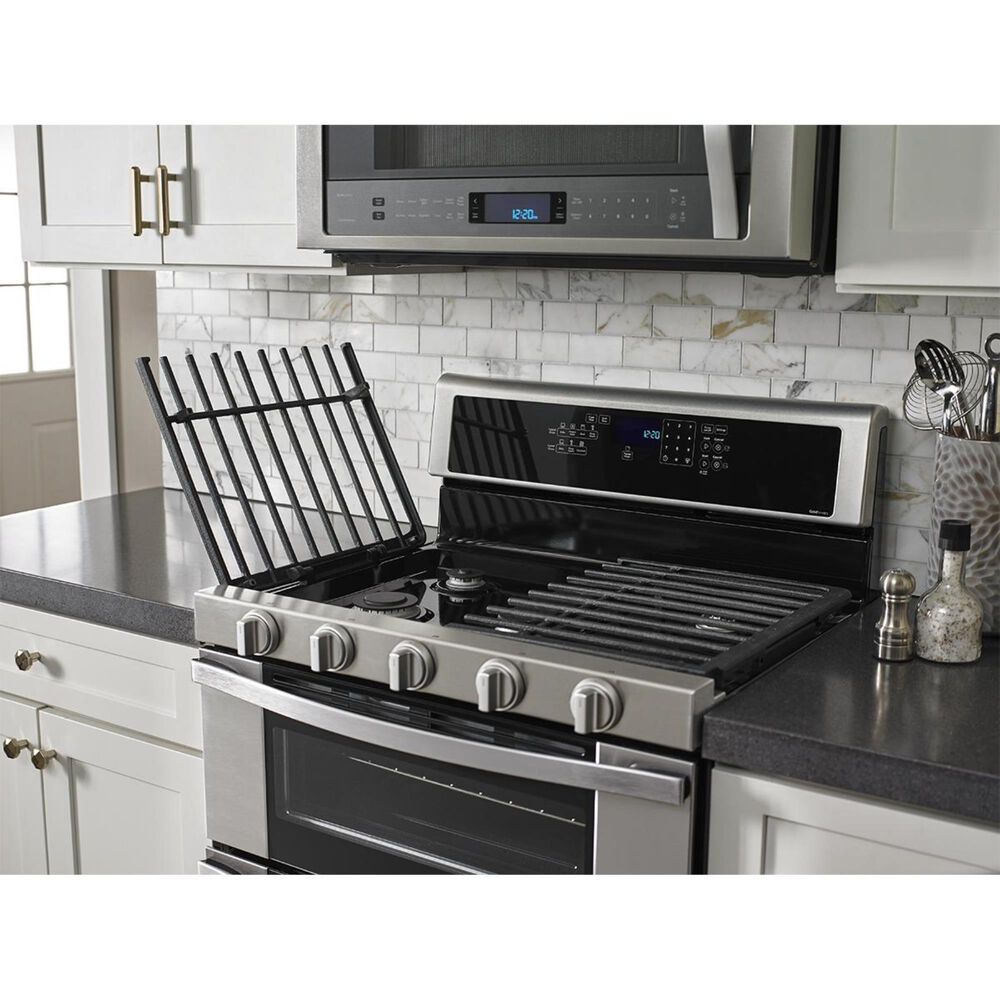 Whirlpool 6.0 Cu. Ft. Gas Double Oven Range with Center Oval Burner in  Stainless Steel