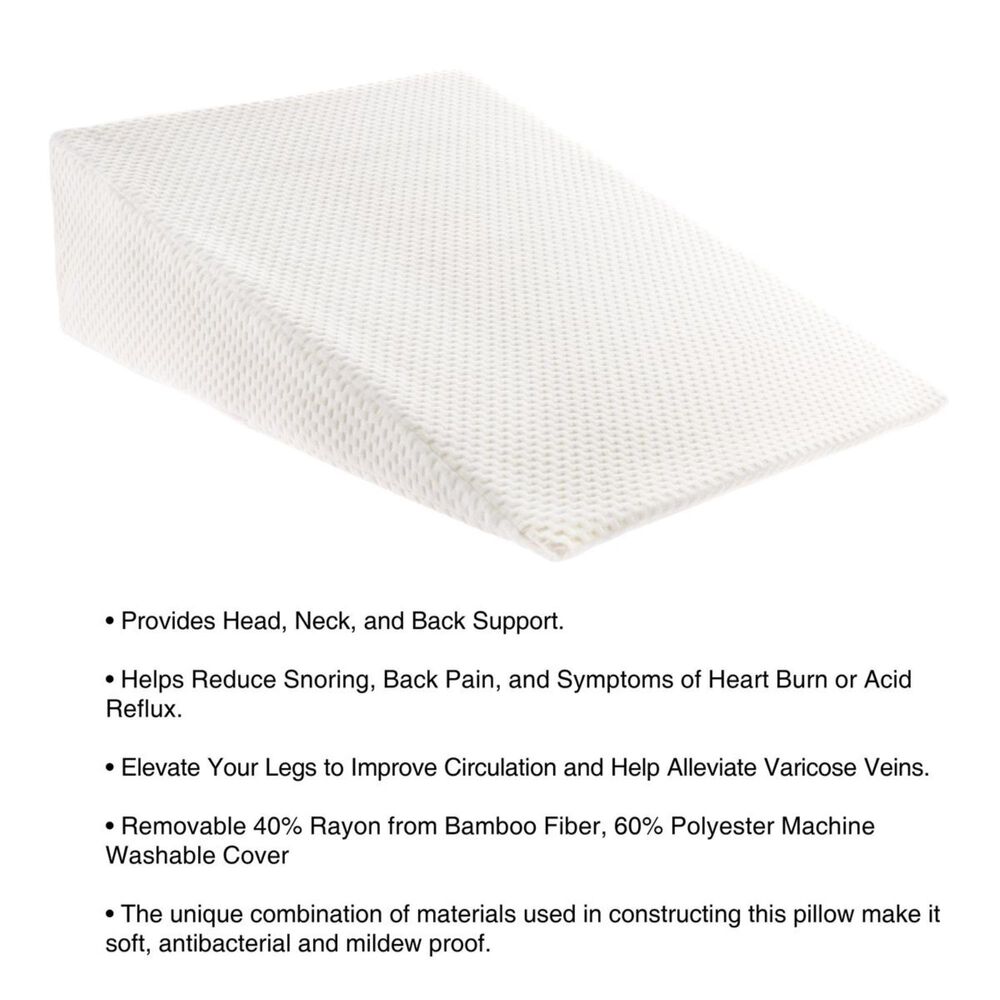 Timberlake Lavish Home Wedge Memory Foam Pillow in Ivory, , large