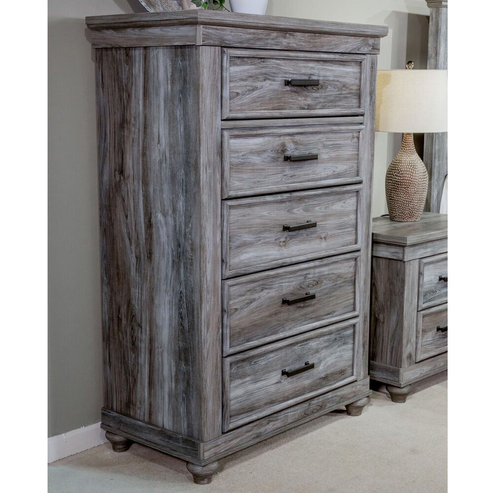 Signature Design by Ashley Thyven 5-Drawer Chest in Gray, , large