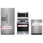 Frigidaire Gallery 4-Piece Kitchen Package with 25.6 Cu. Ft. Side-by-Side Refrigerator and 30" Electric Range in Stainless Steel, , large