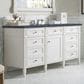 James Martin Vanities Brittany 60" Single Bathroom Vanity in Bright White with 3 cm Charcoal Soapstone Quartz Top and Rectangular Sink, , large