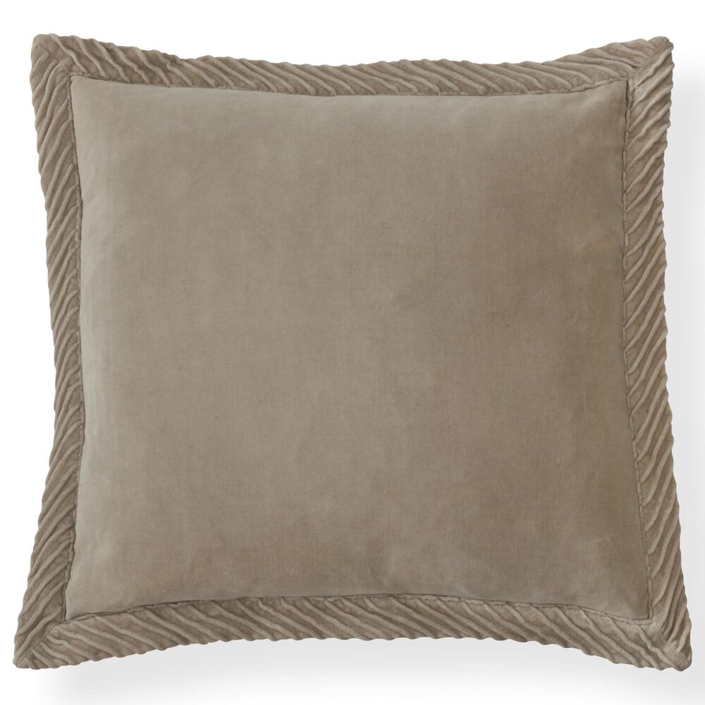 K & K Interiors 20" Square Throw Pillow with Tucked Flange Edge in Beige, , large