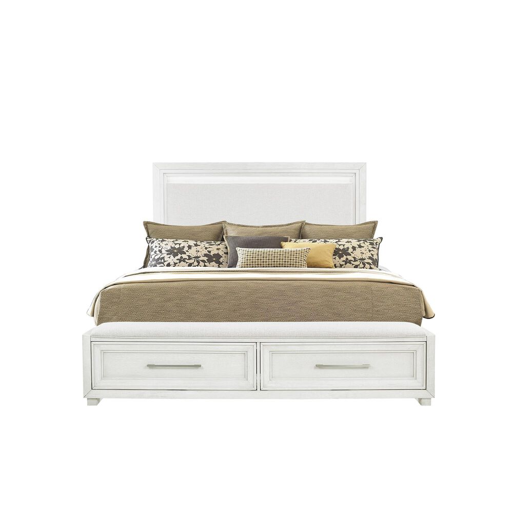 Sasha Lee 4-Piece King Storage Bedroom Set in Brushed White, , large