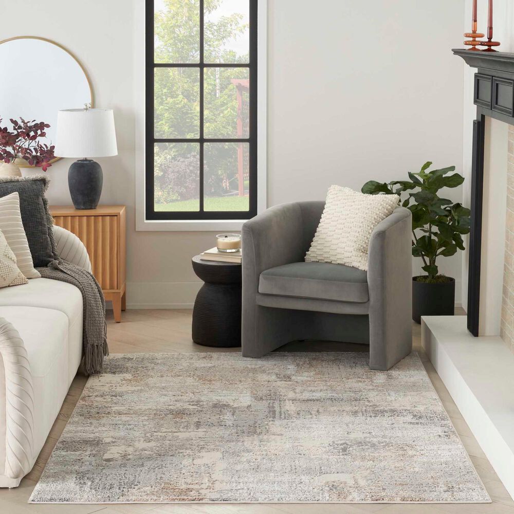 Nourison Sustainable Trends SUT04 5&#39;3&quot; x 7&#39;3&quot; Beige and Grey Area Rug, , large