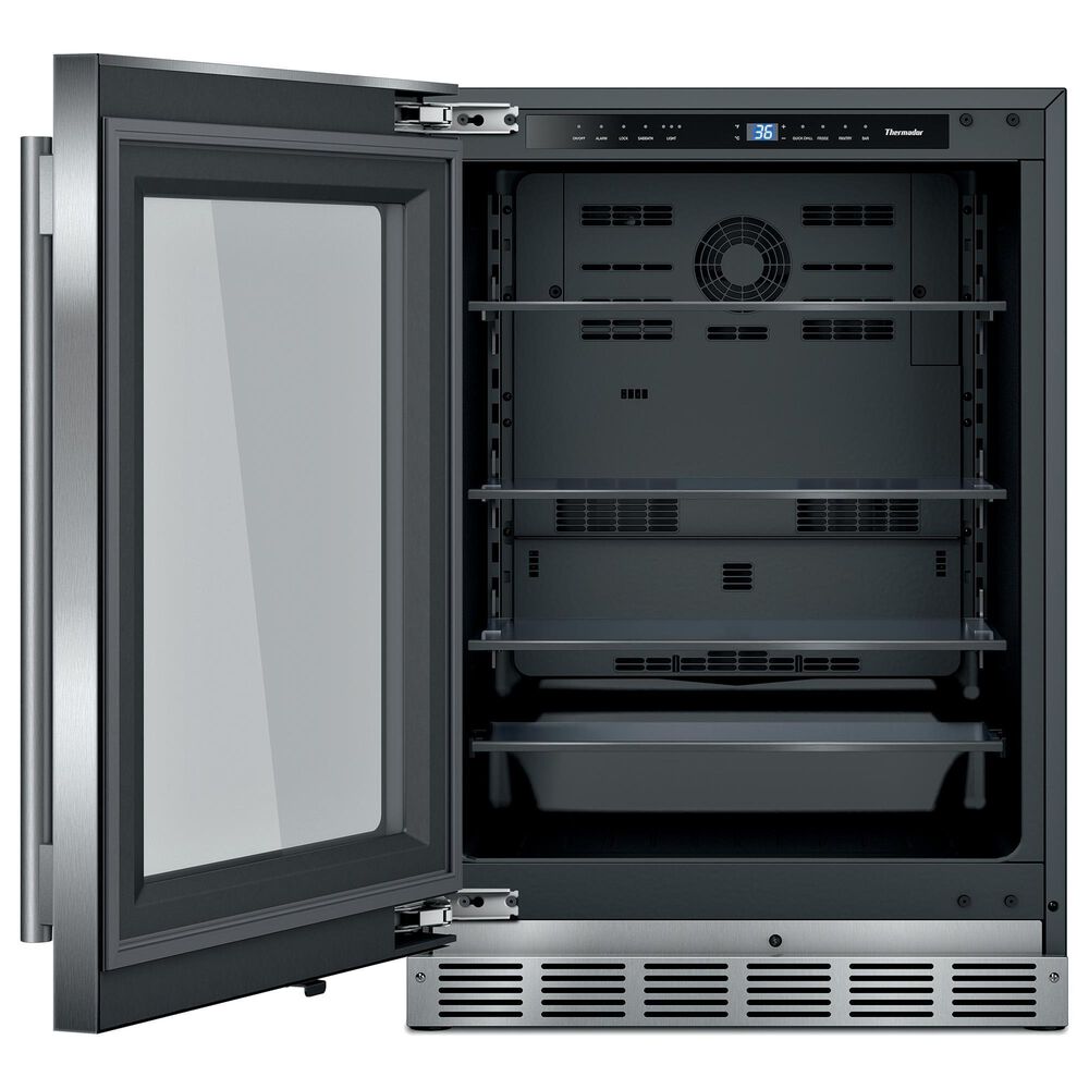 Thermador 24" Glass Door Refrigerator with Left Hinge in Stainless Steel, , large