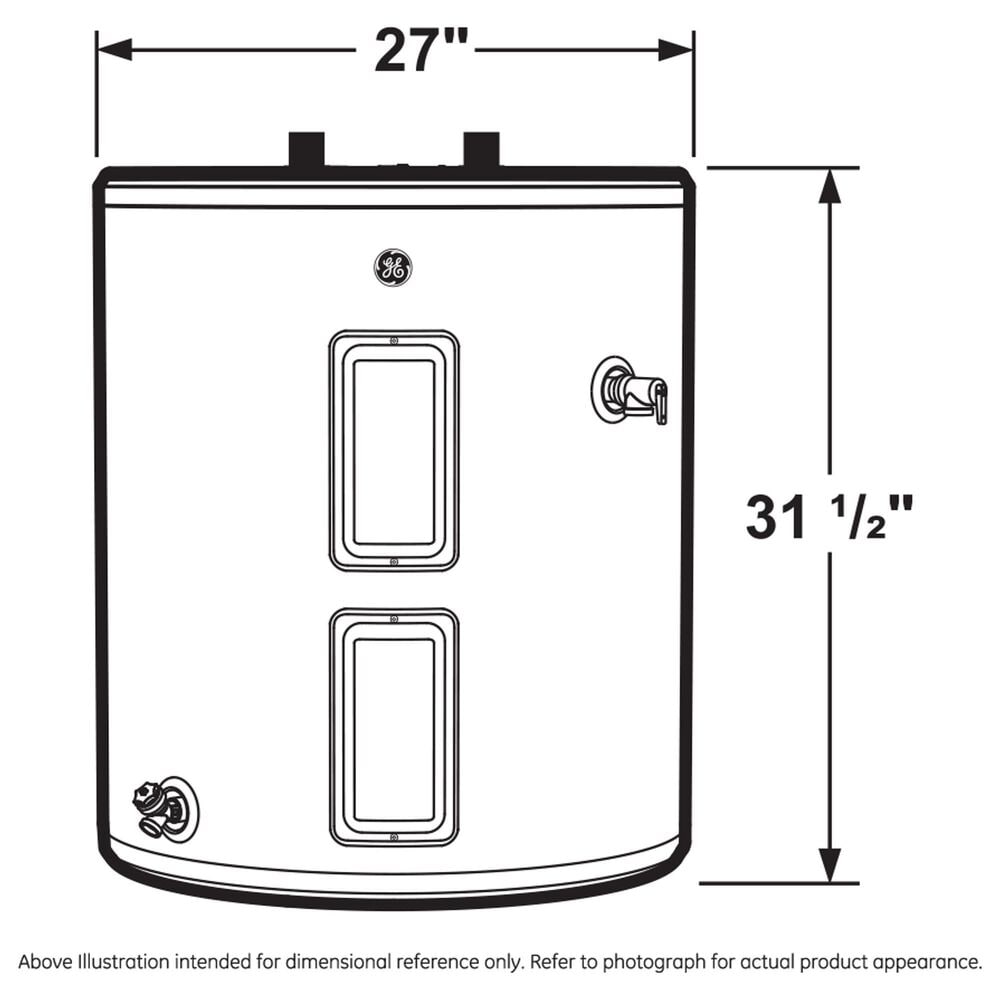 GE Appliances 36-Gallon Top Port Lowboy Electric Water Heater in Gray, , large