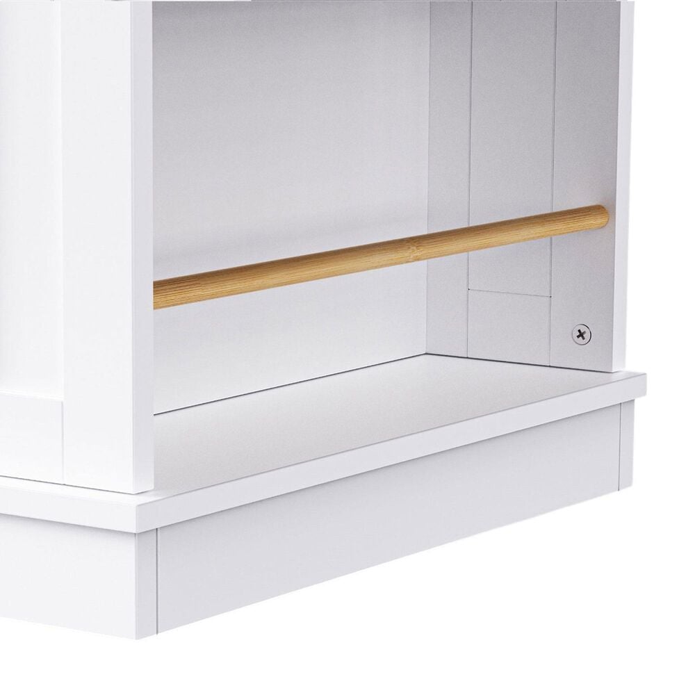 HOMLUX 48" Kitchen Island with Drop Leaf in White and Natural, , large