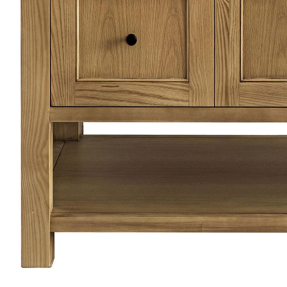 James Martin Vanities Breckenridge 48&quot; Single Bathroom Vanity in Light Natural Oak with Single Hole 3 cm White Zeus Quartz Top and Rectangular Sink, , large