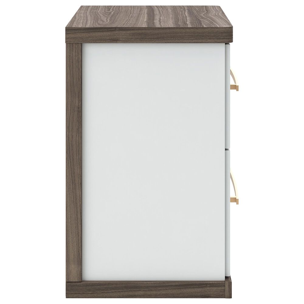 Ashley Kendanport 2-Drawer Nightstand in Dark Brown and Matte White, , large