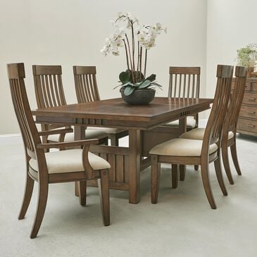 SAMUEL LAWRENCE Seneca Dining Table and 2 Arm Chairs 4 Side Chairs in Brown, , large
