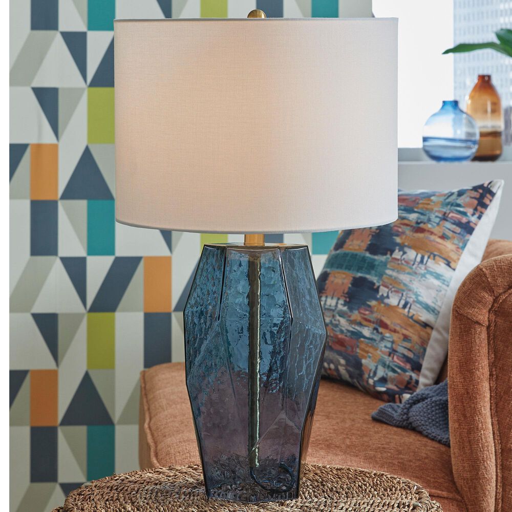 Ashley Tallow Glass Table Lamp in Blue, , large