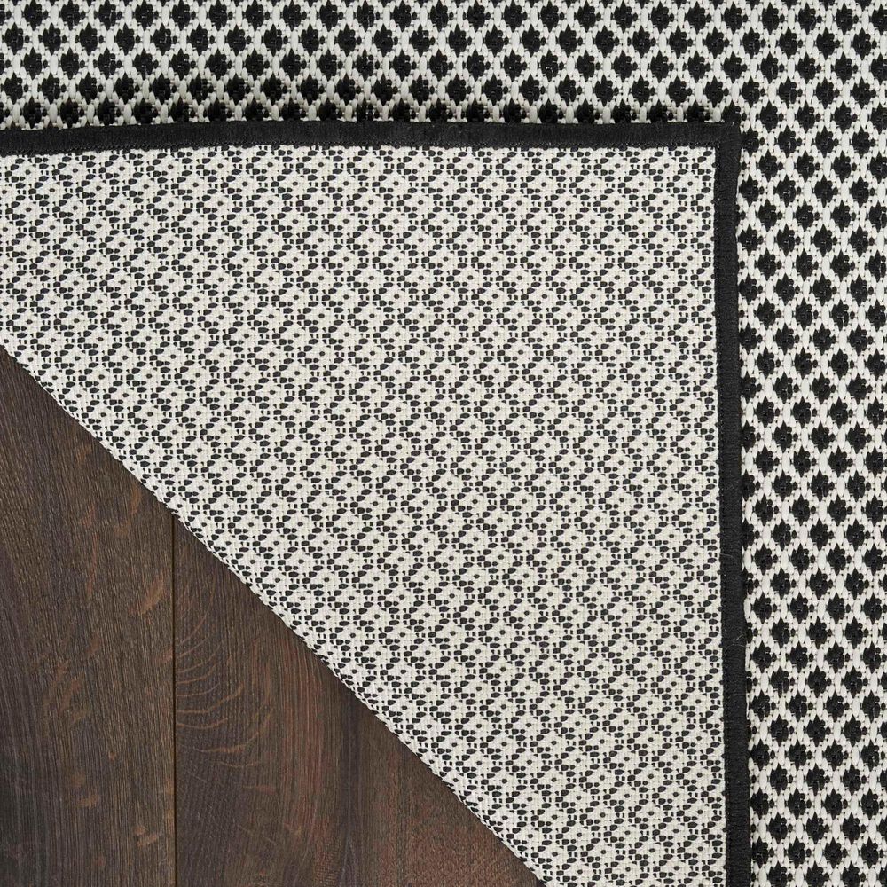 Nourison Courtyard Black and White 5&#39; x 7&#39; Indoor/Outdoor Area Rug, , large