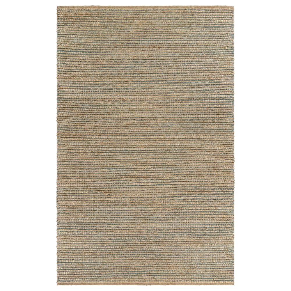 L&R Resources Natural Fiber Striped 5" x 7"9" Spa Blue Area Rug, , large