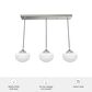 Hunter Saddle Creek 3-Light Linear Pendant Cluster with White Shade in Brushed Nickel, , large