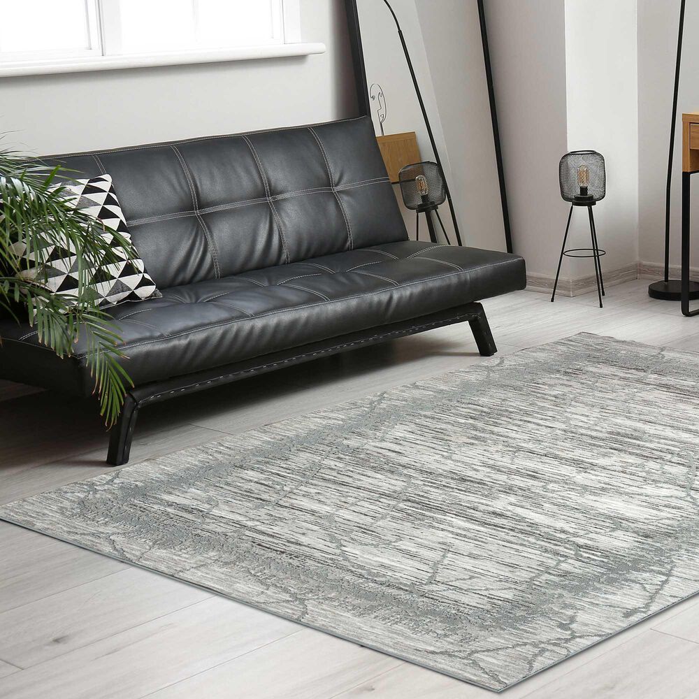 Radici USA Davide Abstract 5&#39;3&quot; x 7&#39;3&quot; Grey Area Rug, , large