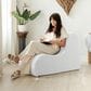 Jaxx Uptown Modern Armless Accent Chair in Boucle White, , large