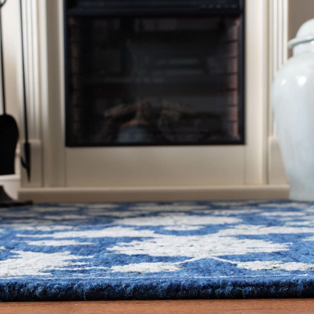 Safavieh Micro-Loop 8&#39; x 10&#39; Navy and Grey Area Rug, , large