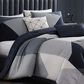BEBEJAN Geo Fusion 5-Piece Queen Comforter Set in Navy, Grey and Ivory, , large