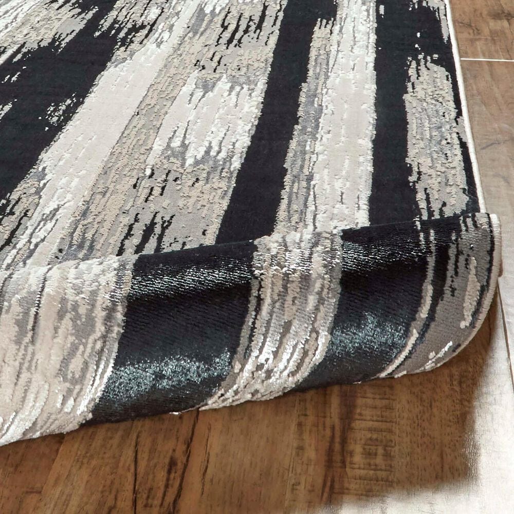 Feizy Micah 6&#39;7&quot; x 9&#39;6&quot; Black and Silver Area Rug, , large
