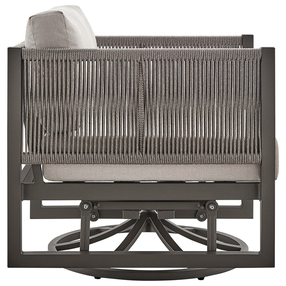 Hearth and Haven Mareike Outdoor Patio Swivel Glider Lounge Chair in Gray, , large