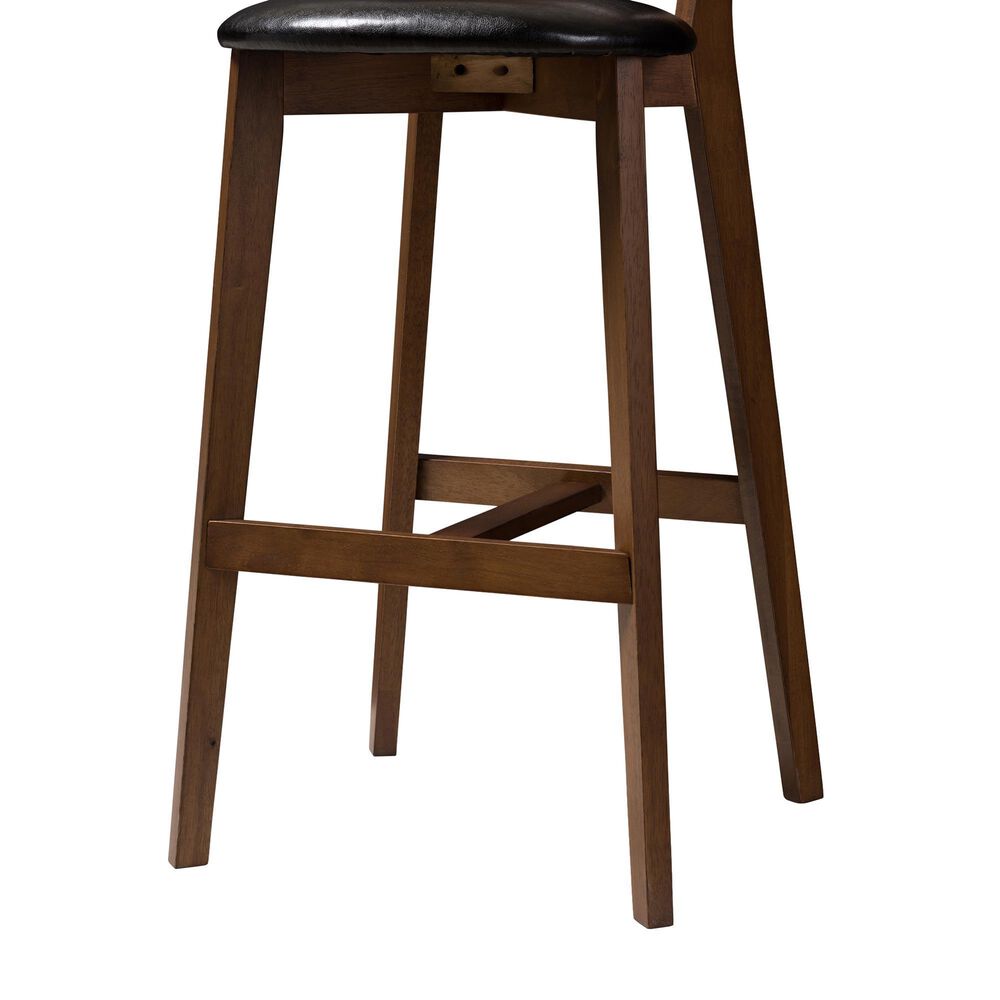 Baxton Studio Eline Bar Stool in Walnut (Set of 2), , large