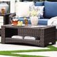 Ashley Windglow Patio Coffee Table in Brown, , large