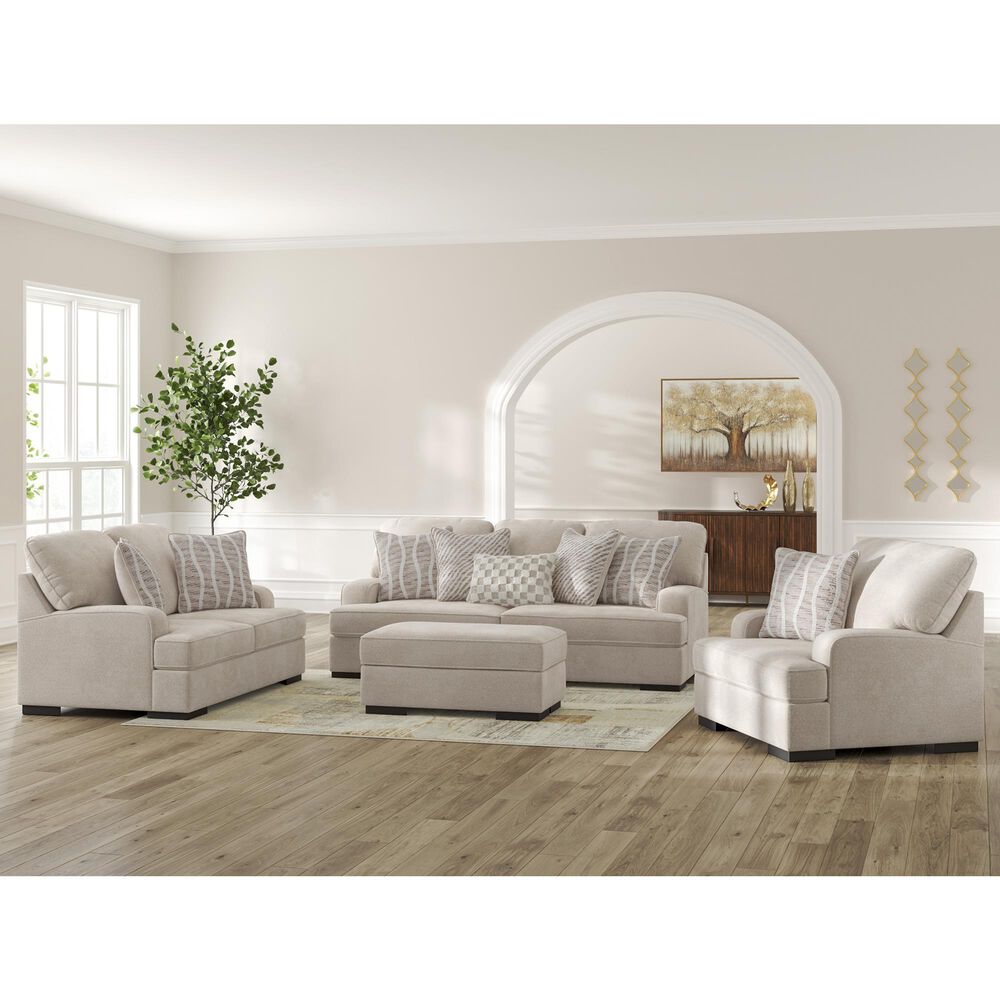 Ashley High Profile Stationary Loveseat in Taupe, , large
