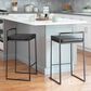 LumiSource Fuji Stackable Counter Stool with Black Faux Leather Cushion in Black (Set of 2), , large