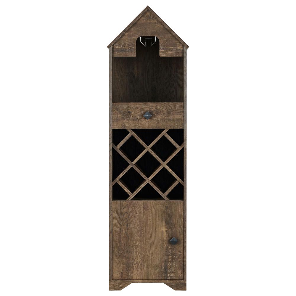 Furniture of America Nelson Wine Rack Buffet in Reclaimed Oak, , large