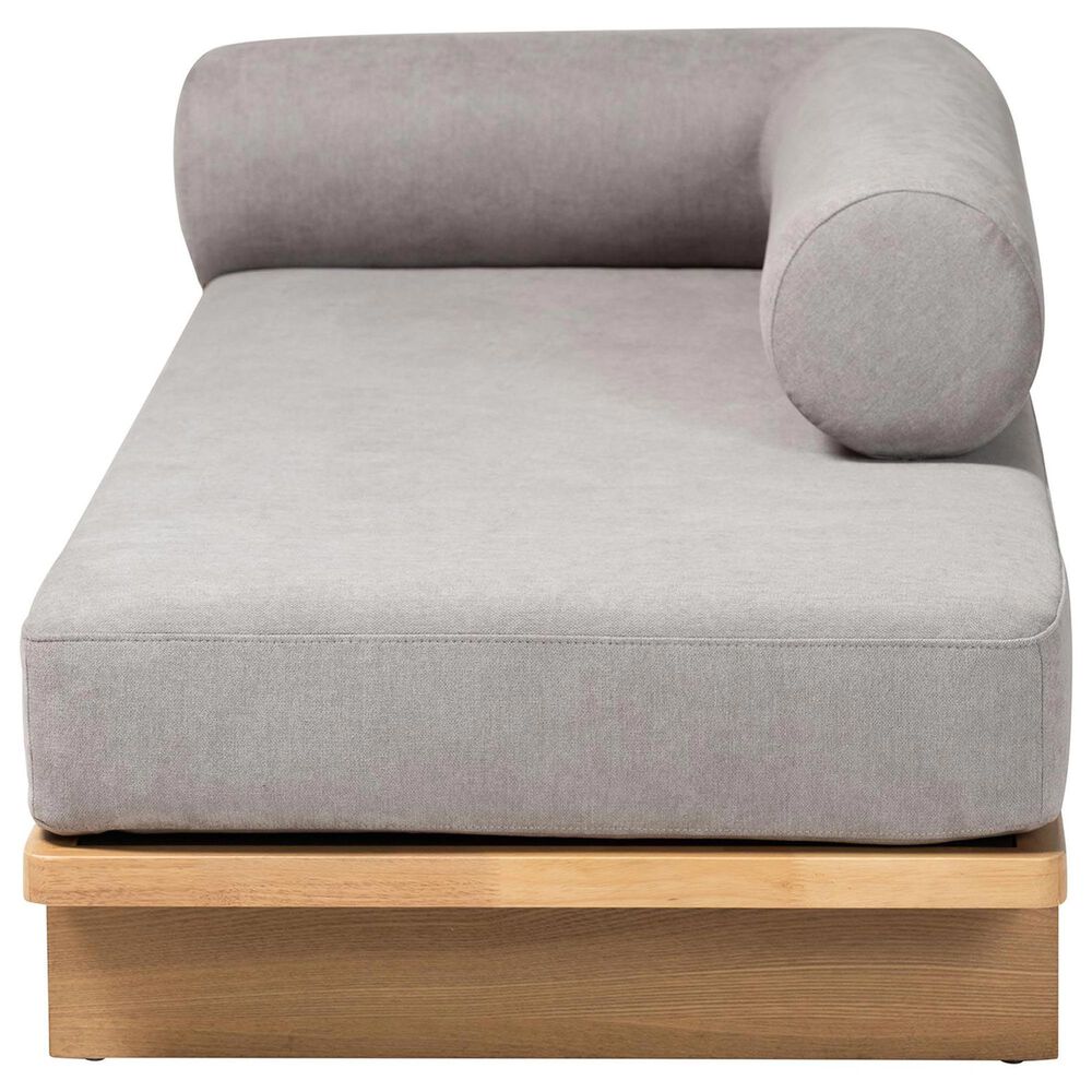 Baxton Studio Bertille Left-Arm Chaise Lounge with Oak Base in Grey, , large