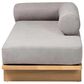Baxton Studio Bertille Left-Arm Chaise Lounge with Oak Base in Grey, , large