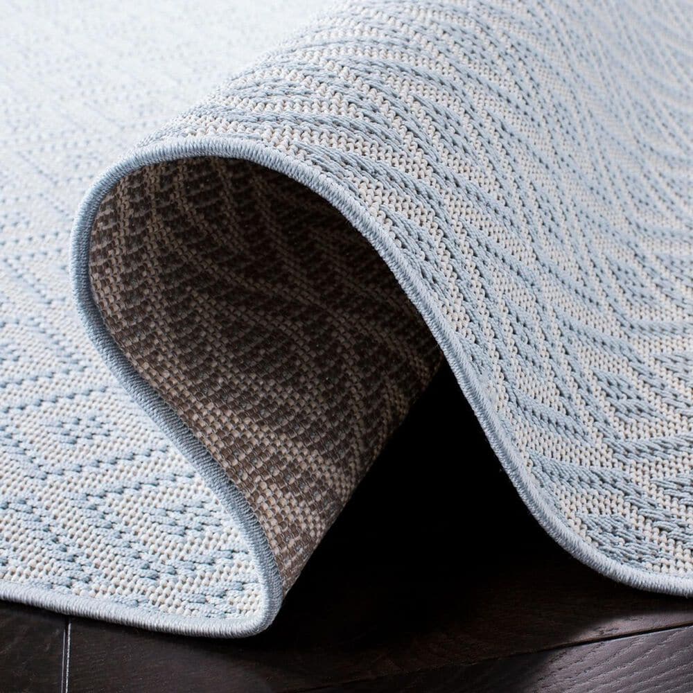 Safavieh Bermuda Geometric 2&#39; x 8&#39; Light Blue and Cream Indoor/Outdoor Area Performance Rug, , large