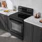 Midea 6.3 Cu. Ft. 4-Element Freestanding Electric Range with Steam Cleaning in Black, , large