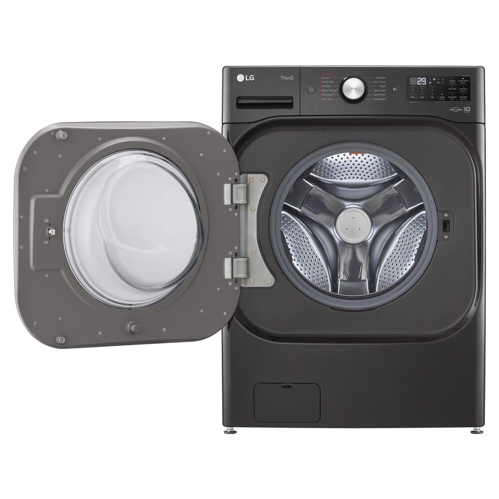LG 5.2 Cu. Ft. Front Load Washer with Steam and TurboWash in Black Steel, , large