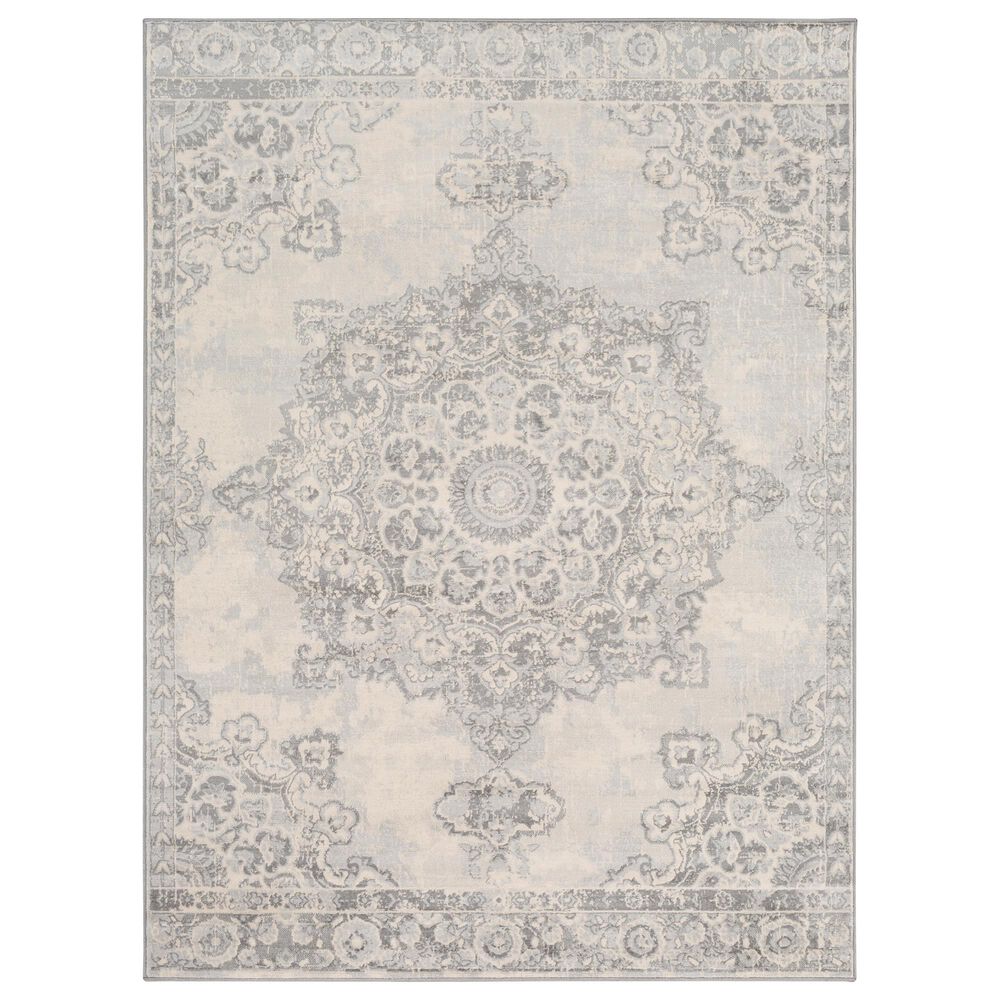 Surya Monaco MOC-2301 2' x 3' Gray and Cream Scatter Rug, , large