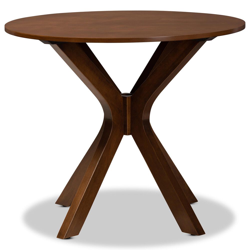 Baxton Studio Kenji 34" Dining Table in Walnut Brown - Table Only, , large
