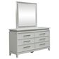 Belle Furnishings Reflections 5-Piece Queen Upholstered Bedroom Set in Pearl White and Rhinestone, , large